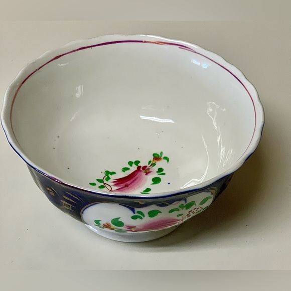 19th Century Antique Gaudy Welsh Feather Pattern Hand Painted Luster Bowl - Picture 2 of 16